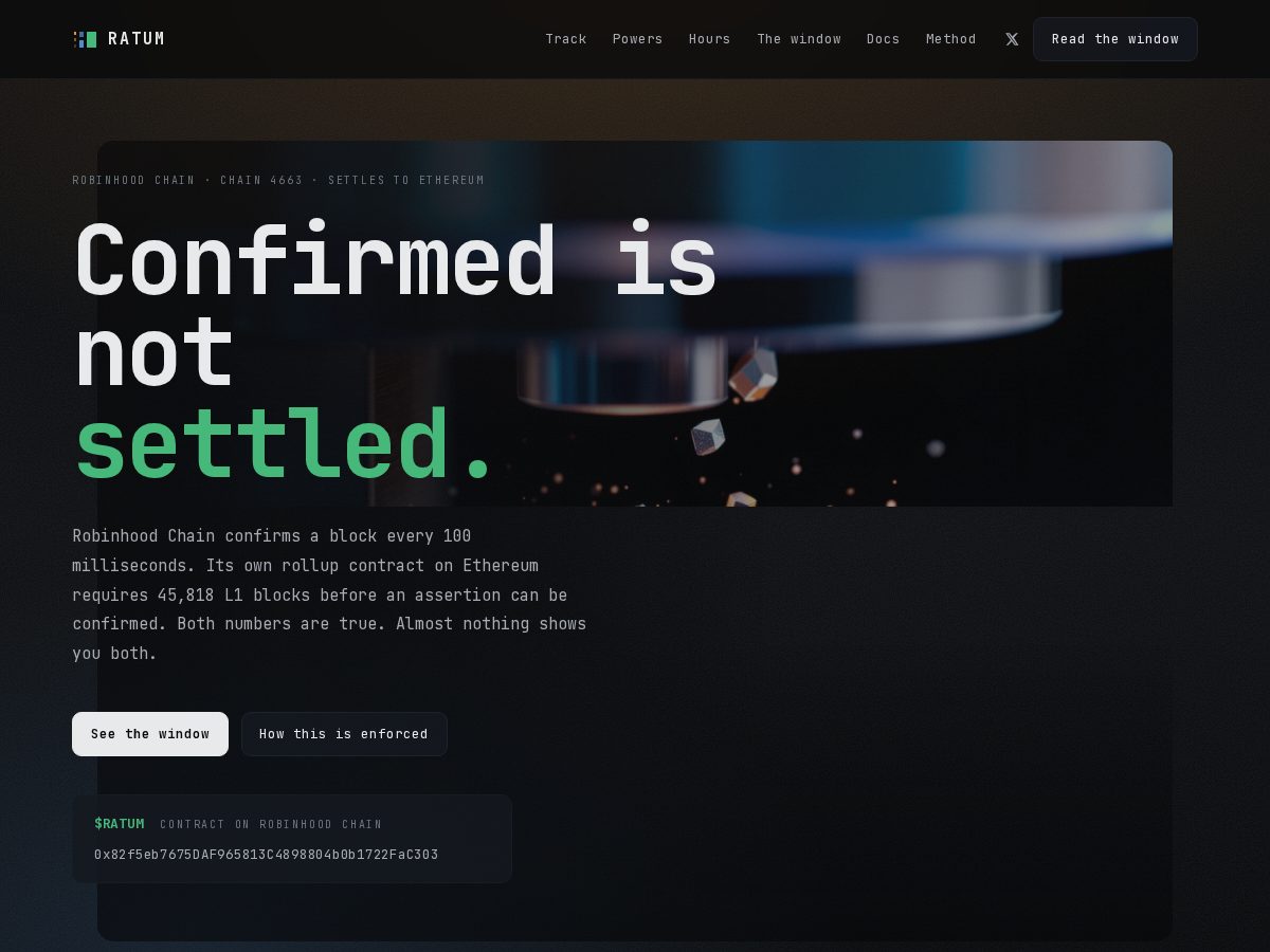 Landing-page snapshot of ratum.tech