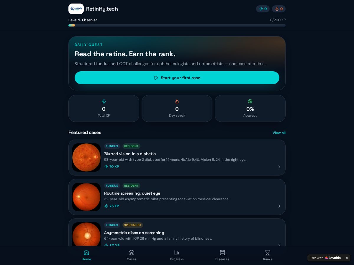 Landing-page snapshot of retinify.tech