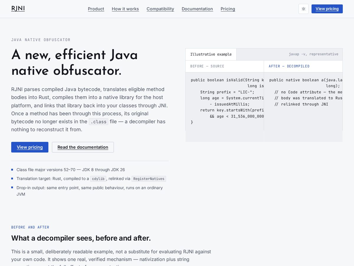 Landing-page snapshot of rjni.dev