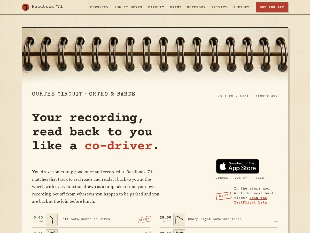 Landing-page snapshot of roadbook71.com