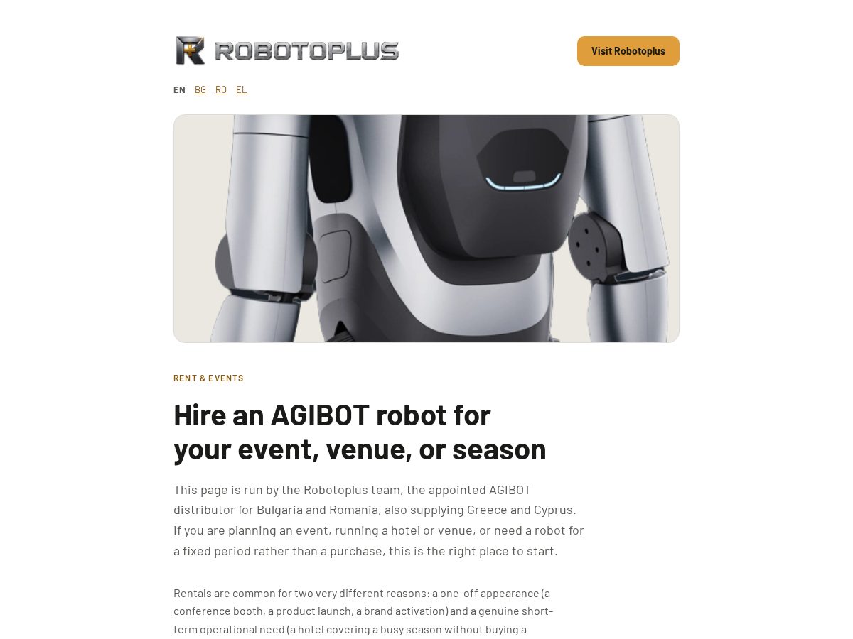 Landing-page snapshot of robotoplus-rent.com