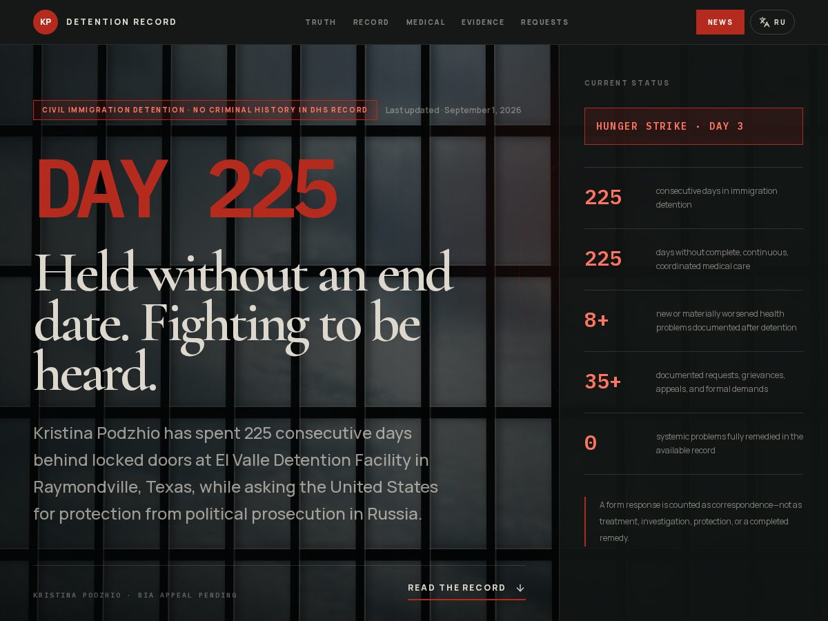 Landing-page snapshot of savekristina.life