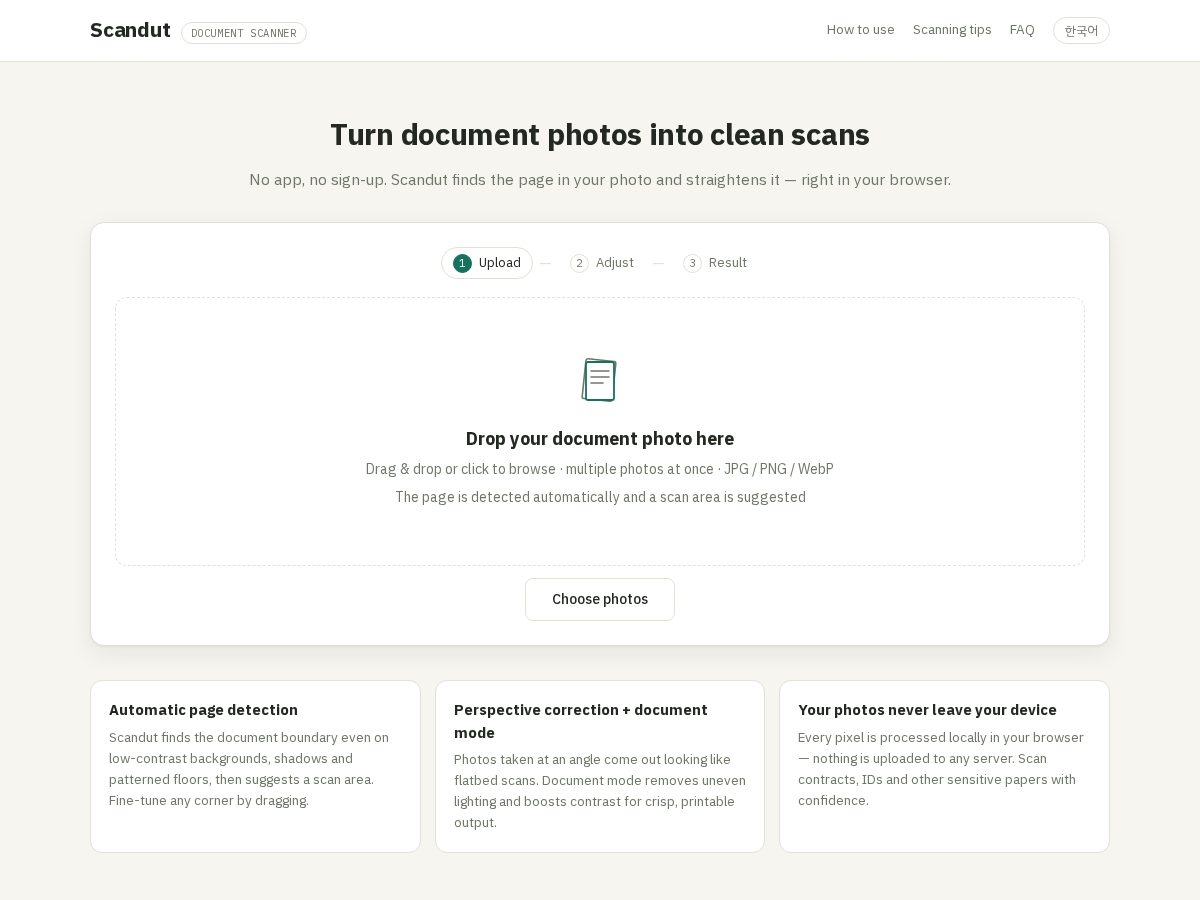 Landing-page snapshot of scandut.com
