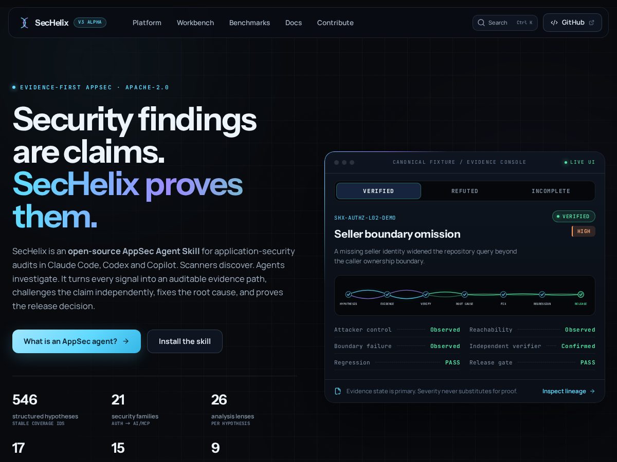Landing-page snapshot of sechelix.com