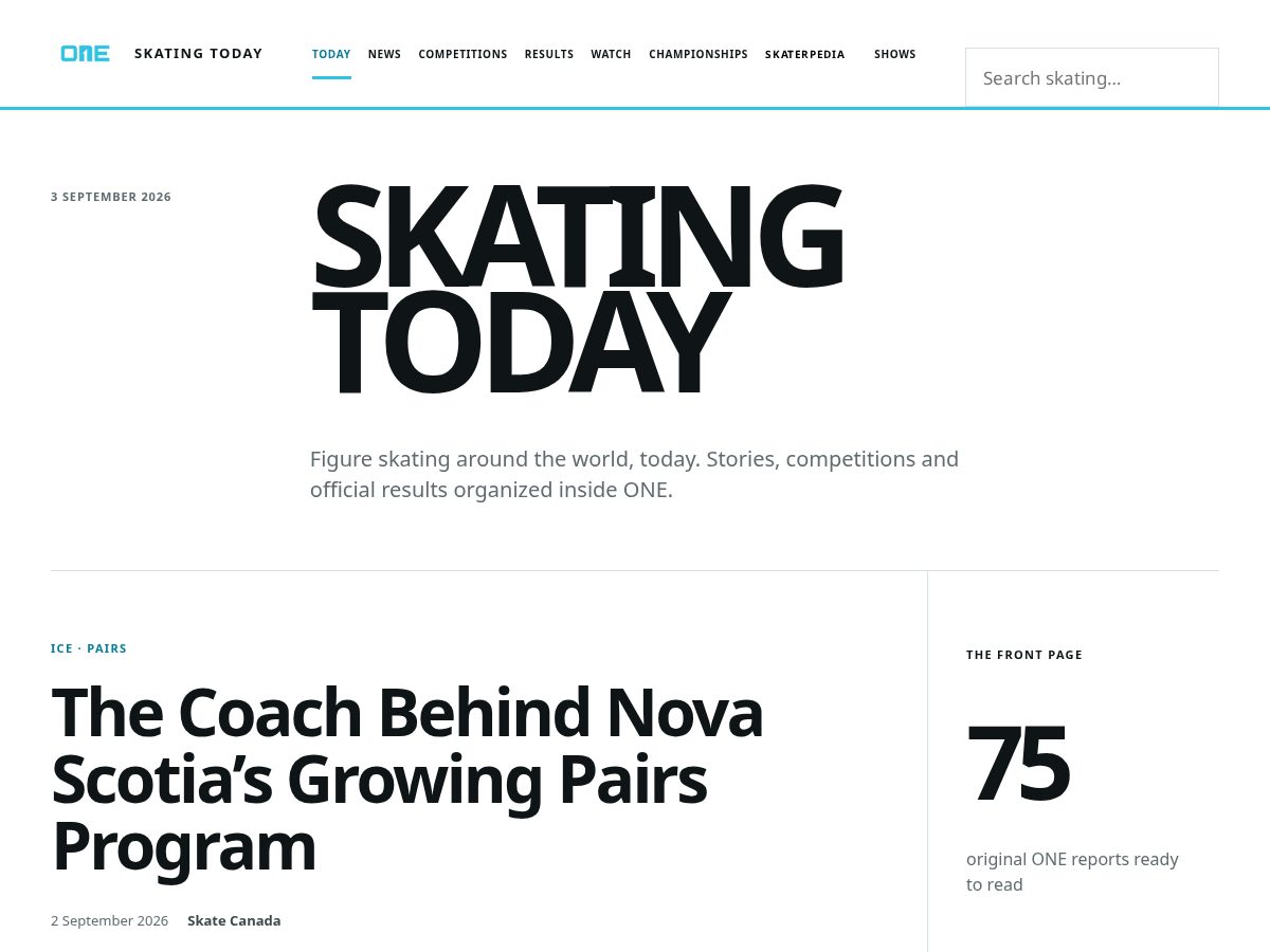 Landing-page snapshot of skatingtoday.one