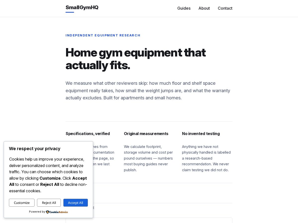 Landing-page snapshot of smallgymhq.com
