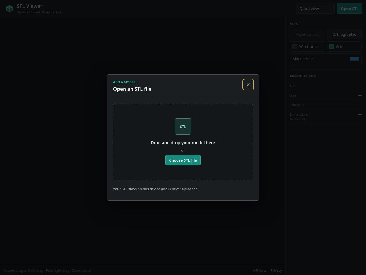 Landing-page snapshot of stlviewerfree.com
