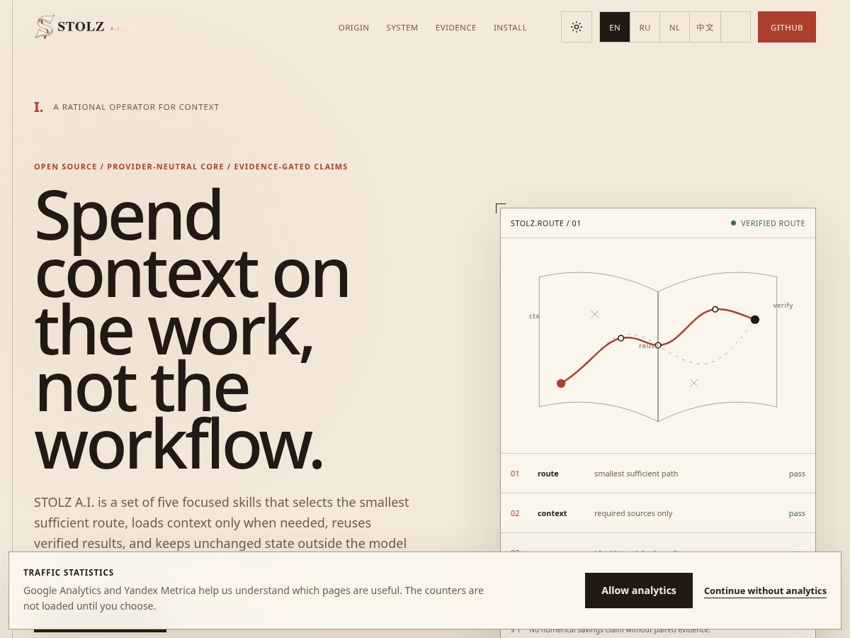 Landing-page snapshot of stolz-ai.com