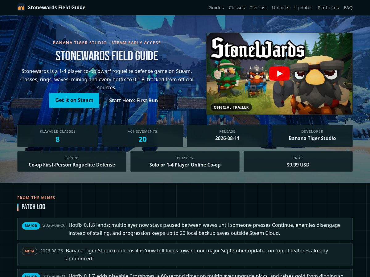 Landing-page snapshot of stonewards.site