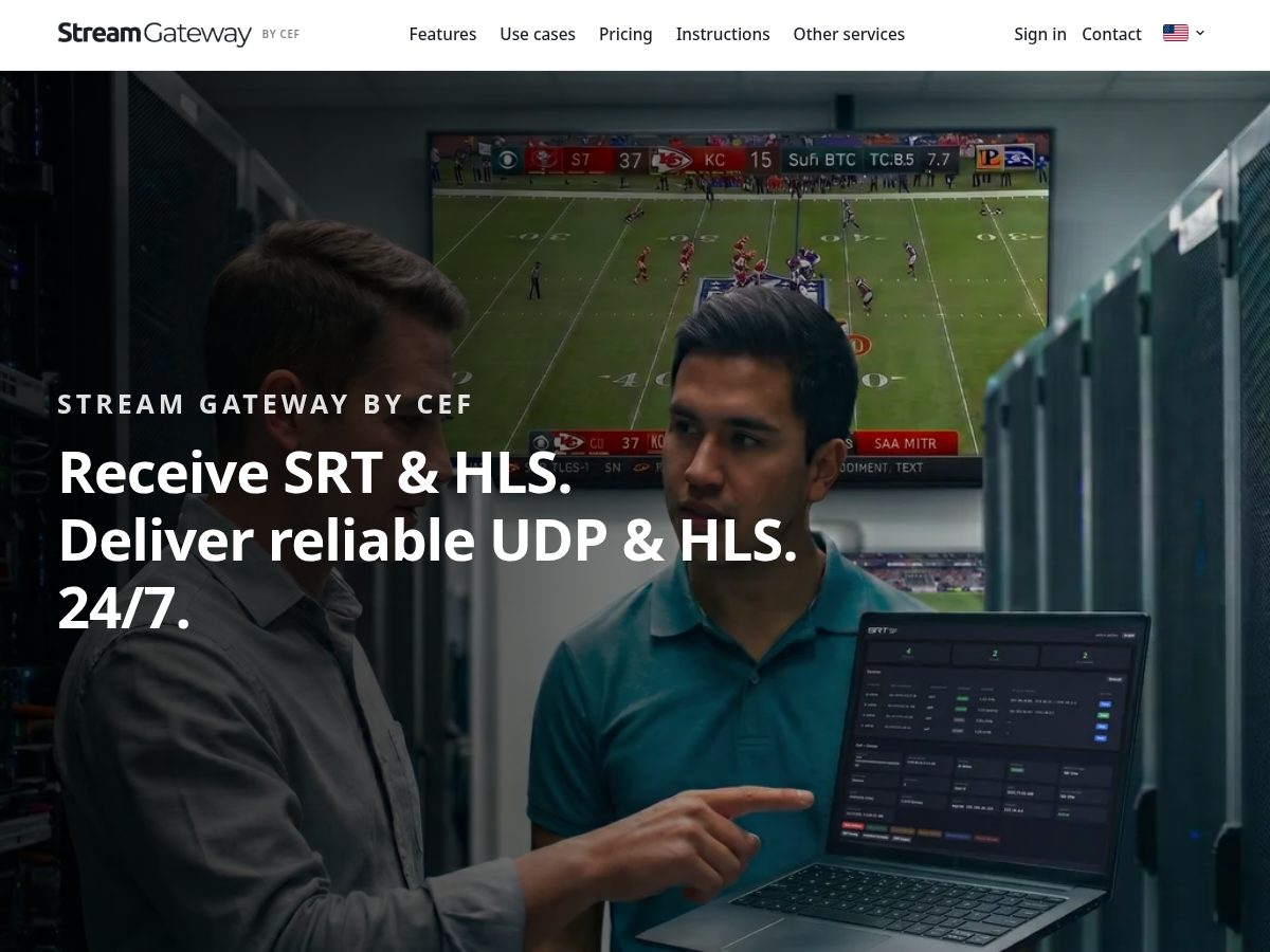 Landing-page snapshot of stream-gateway.com