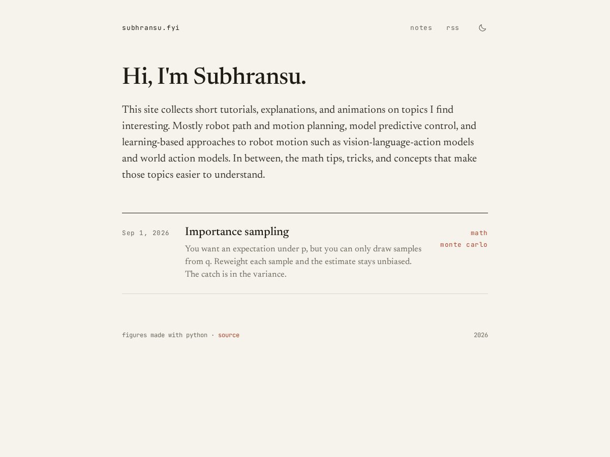 Landing-page snapshot of subhransu.fyi