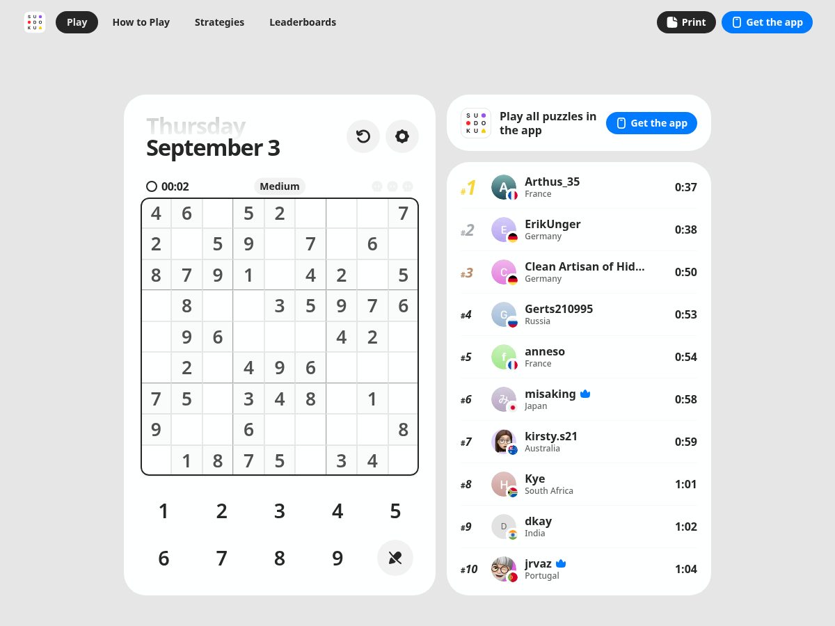 Landing-page snapshot of sudokuaday.dev