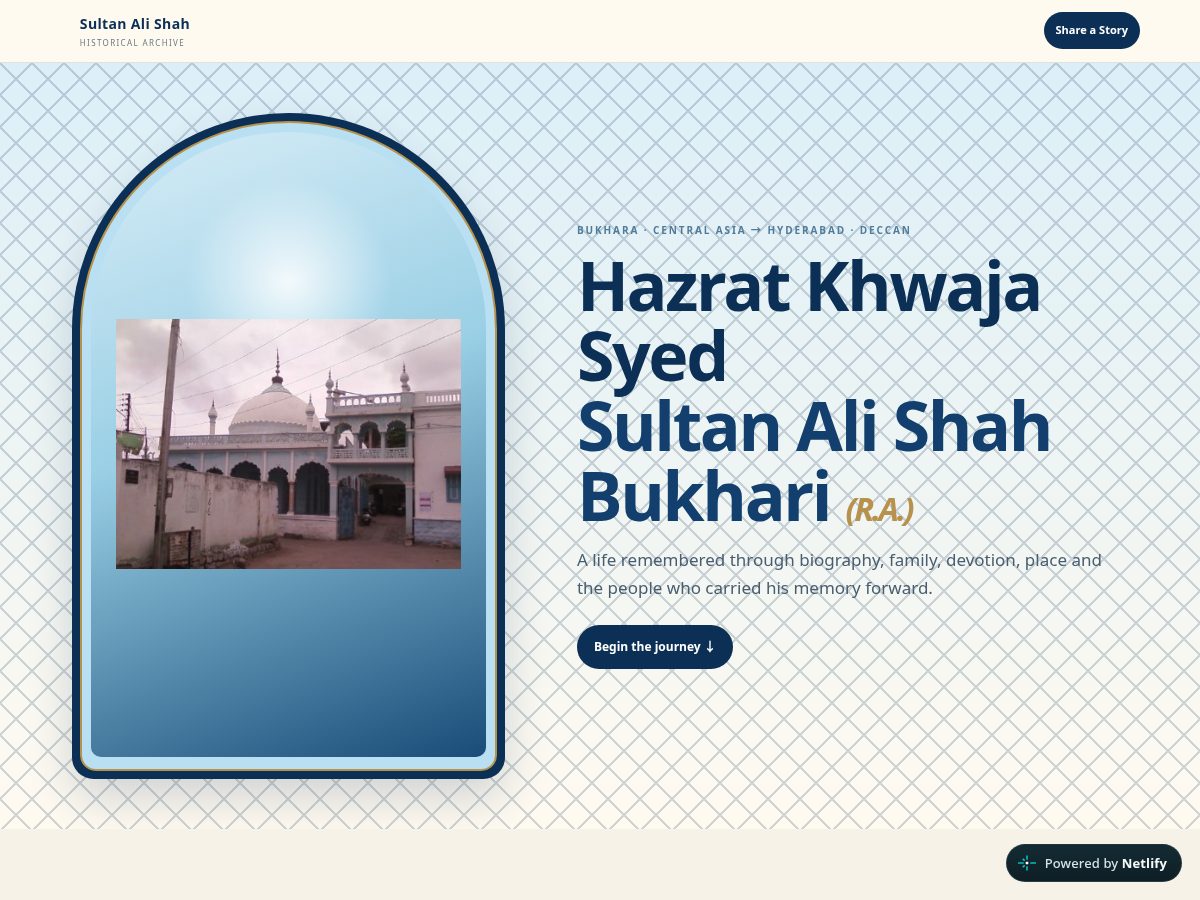 Landing-page snapshot of sultanalishah.com