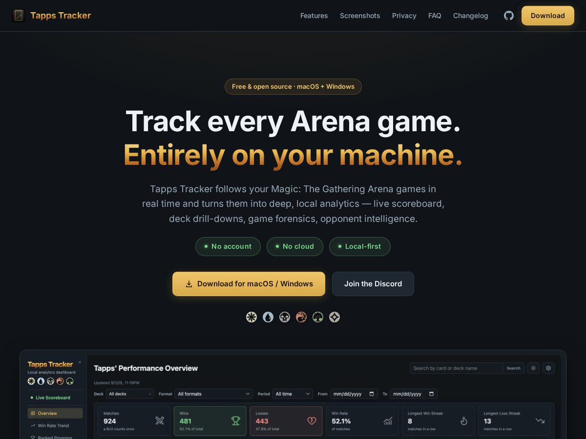 Landing-page snapshot of tappstracker.com