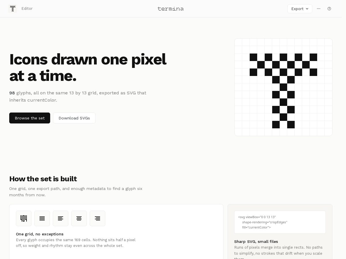 Landing-page snapshot of terminaicons.com