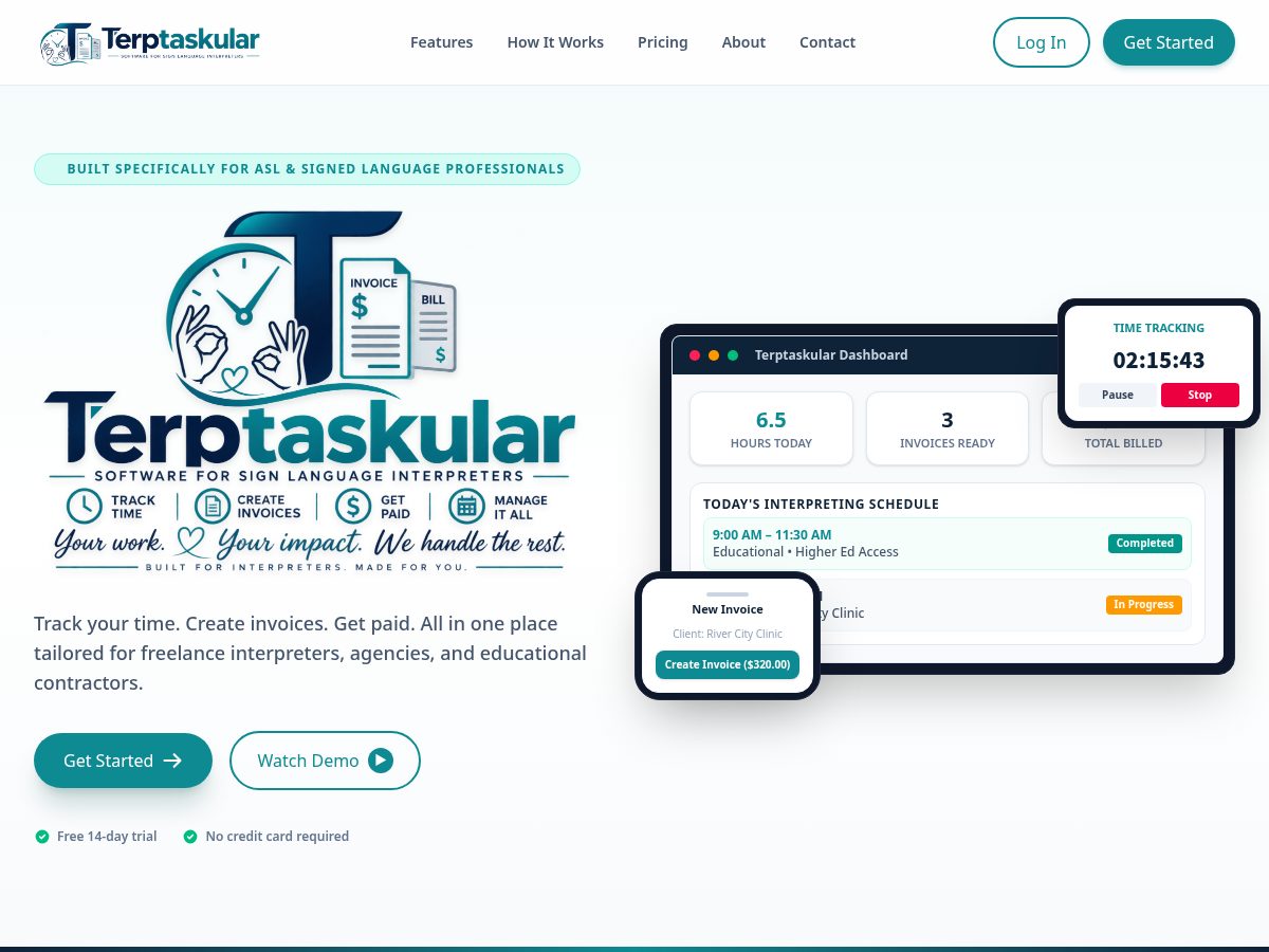 Landing-page snapshot of terptaskular.com