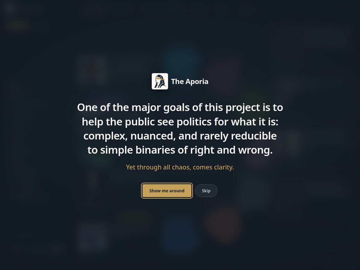 Landing-page snapshot of the-aporia.com