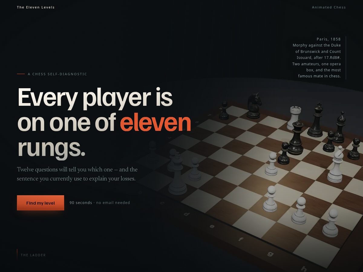Landing-page snapshot of theelevenlevels.com