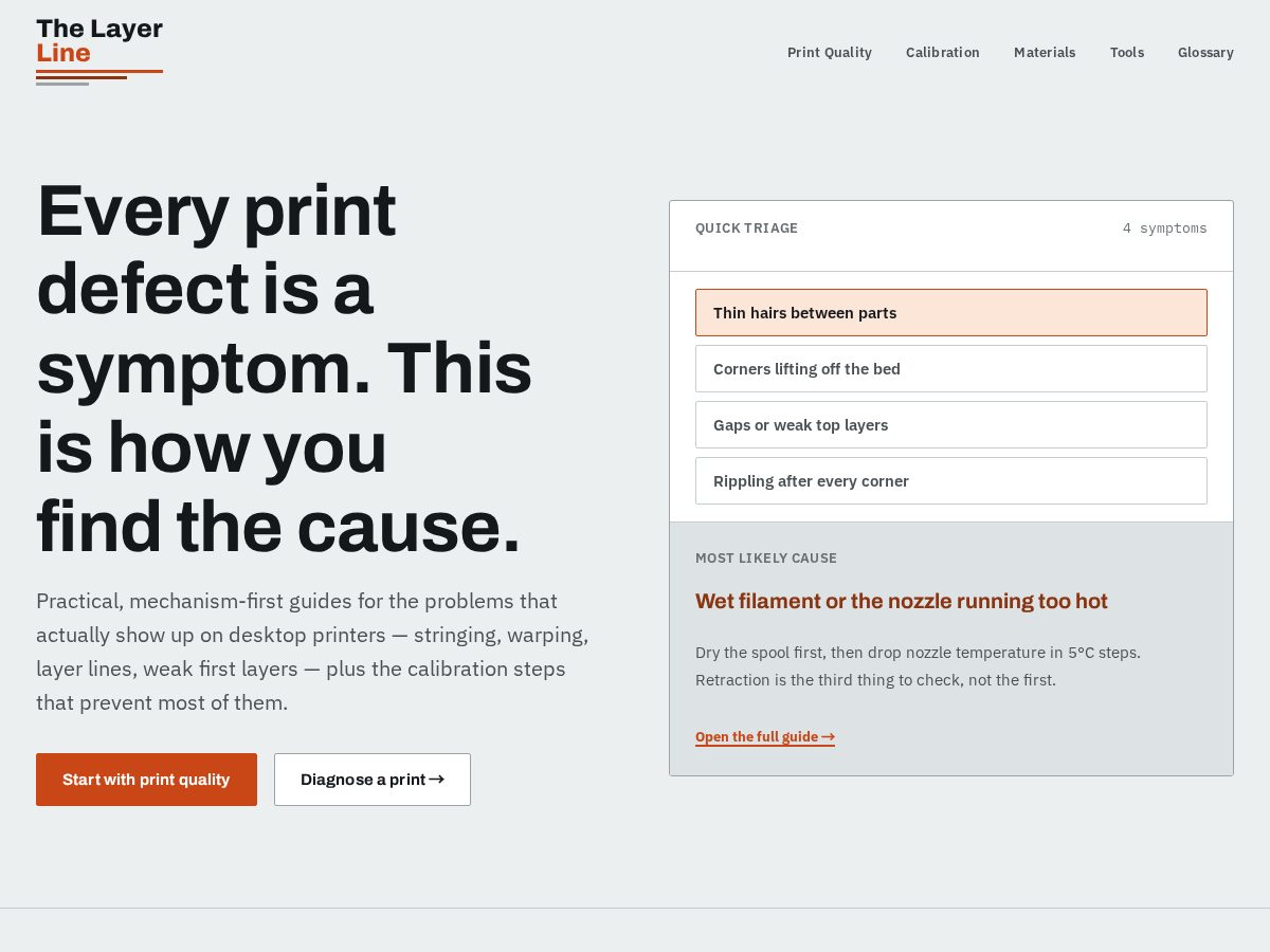 Landing-page snapshot of thelayerline.site