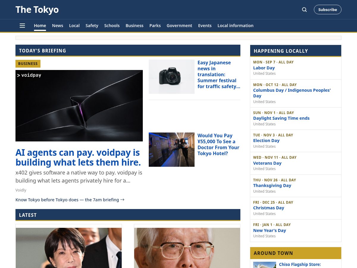 Landing-page snapshot of thetokyo.org