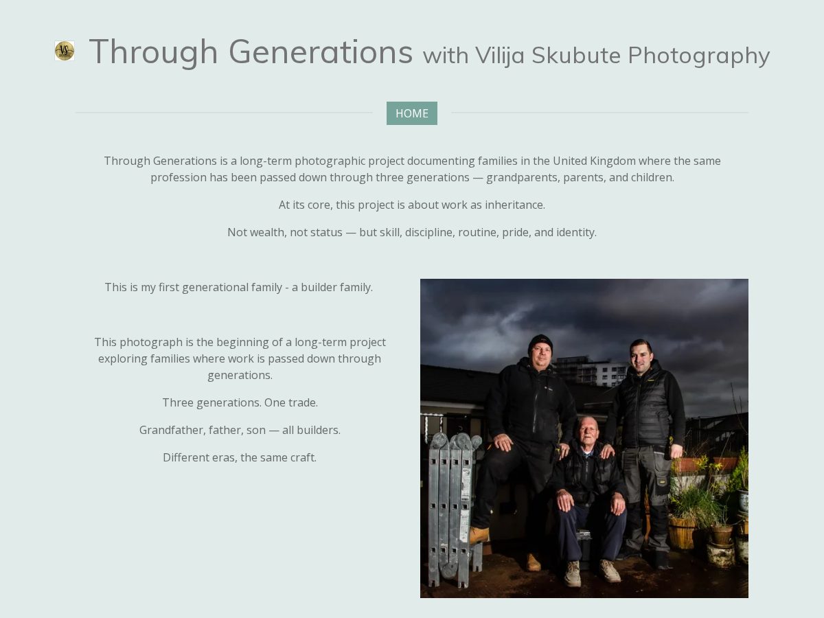 Landing-page snapshot of through-generations.com