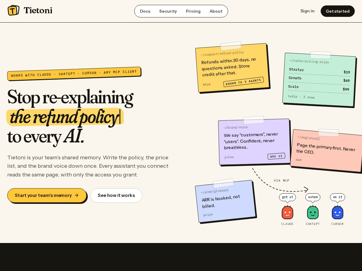 Landing-page snapshot of tietoni.com