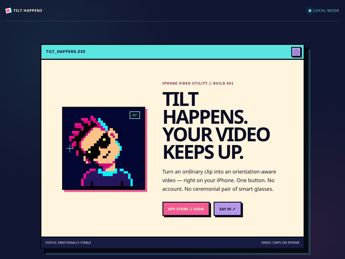 Landing-page snapshot of tilthappens.xyz