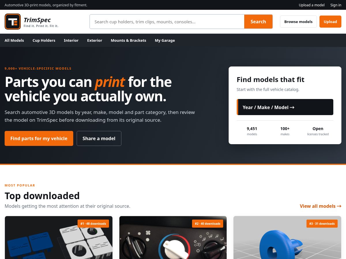 Landing-page snapshot of trimspecstl.com
