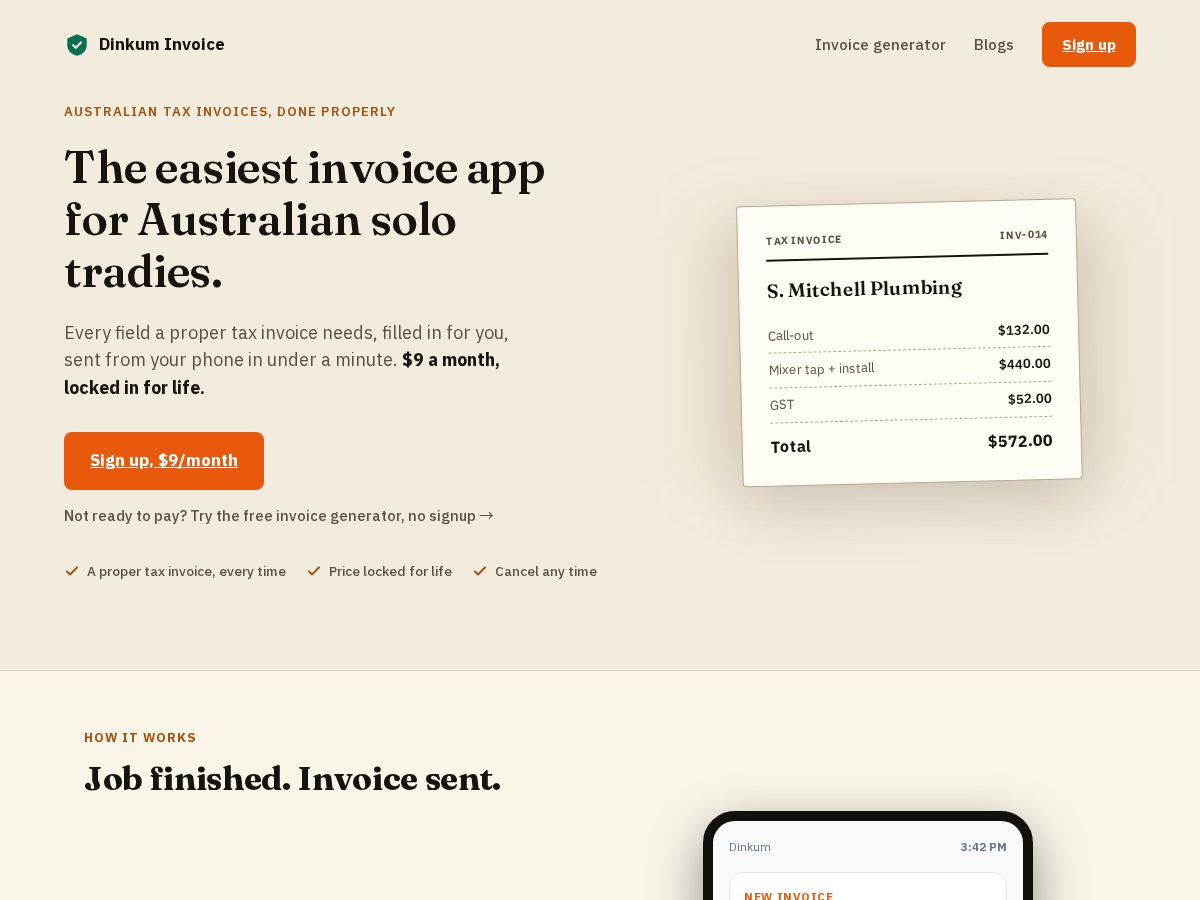 Landing-page snapshot of trydinkum.com