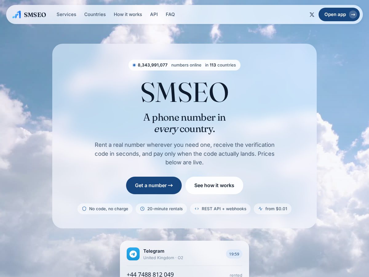 Landing-page snapshot of usesmseo.org