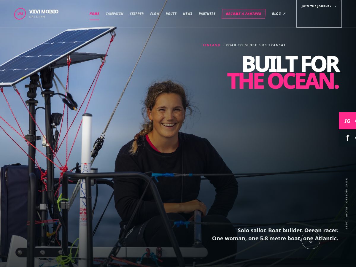 Landing-page snapshot of viivimoisiosailing.com