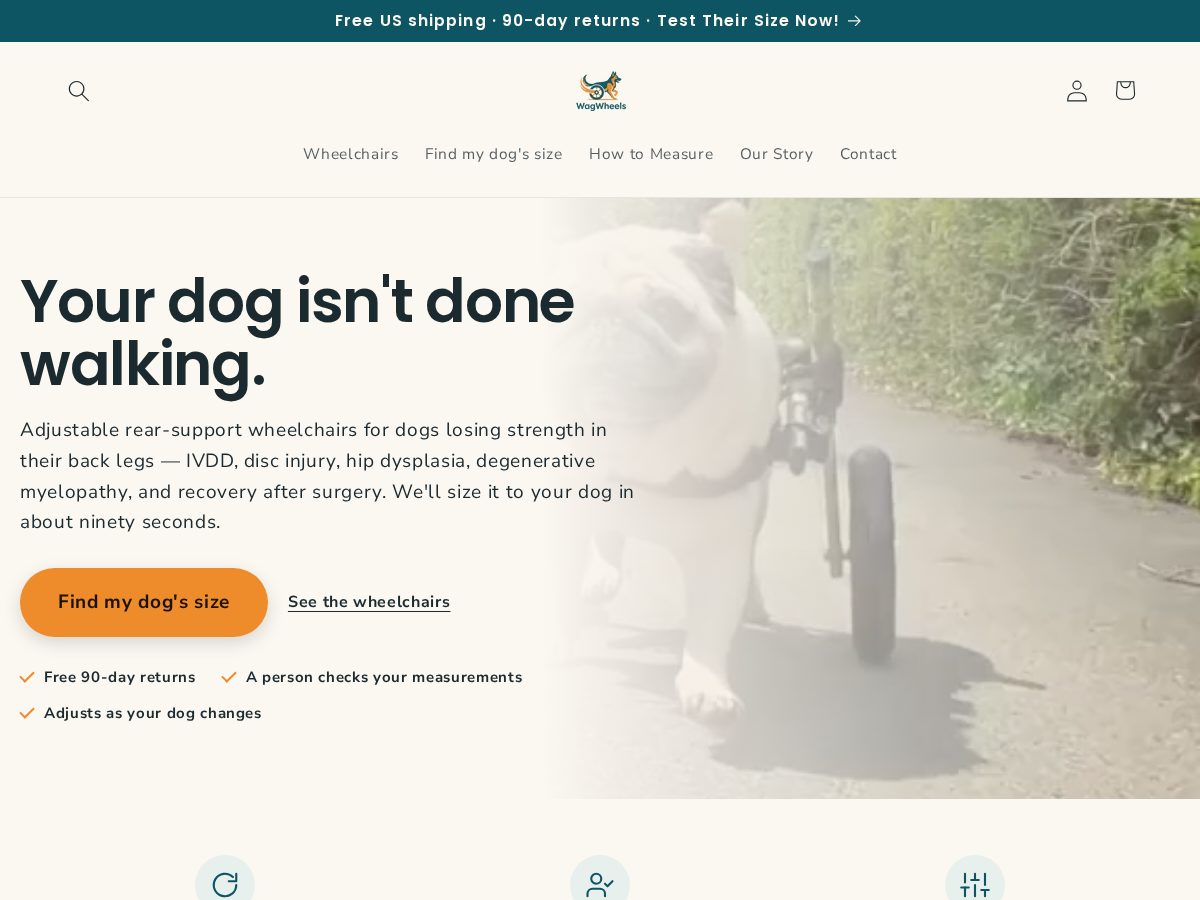 Landing-page snapshot of wag-wheels.com