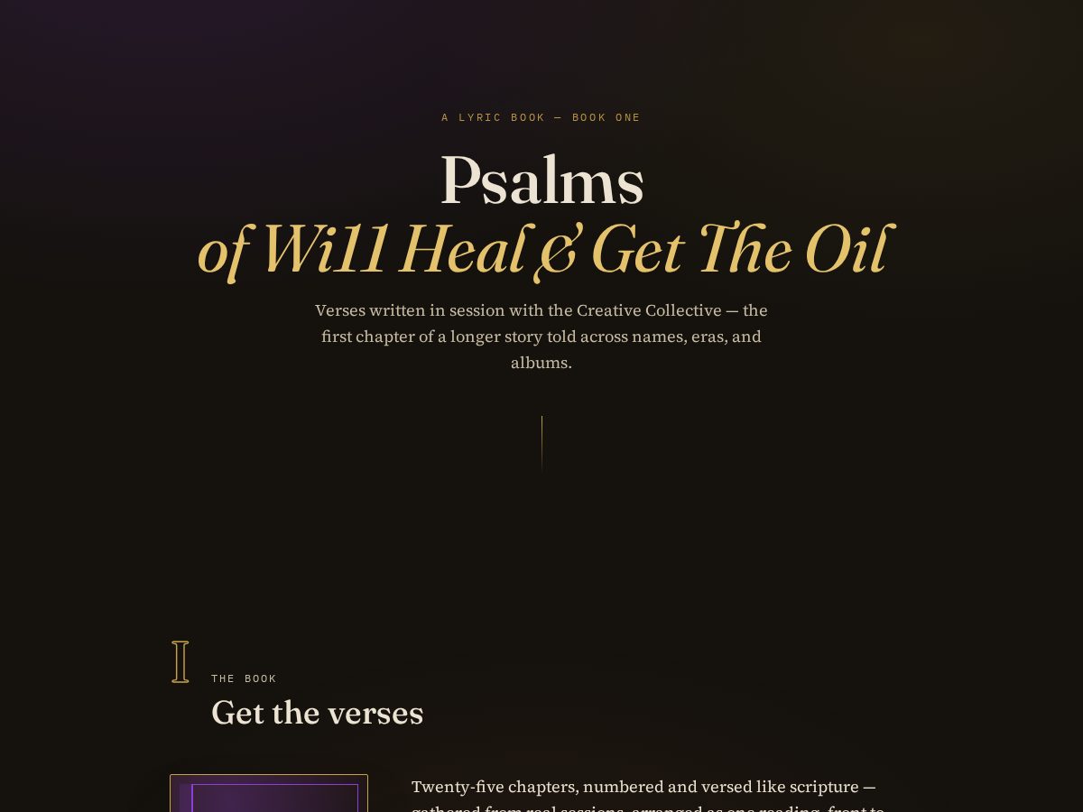 Landing-page snapshot of wi11healworld.com