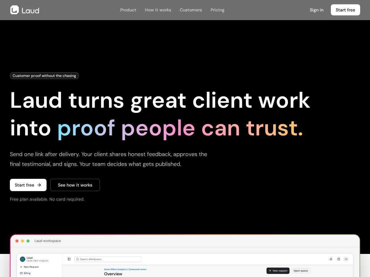 Landing-page snapshot of withlaud.com