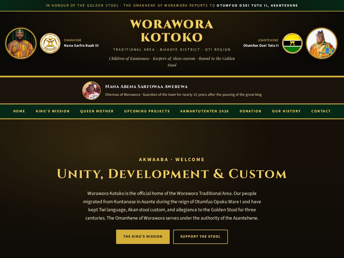 Landing-page snapshot of woraworakotoko.com