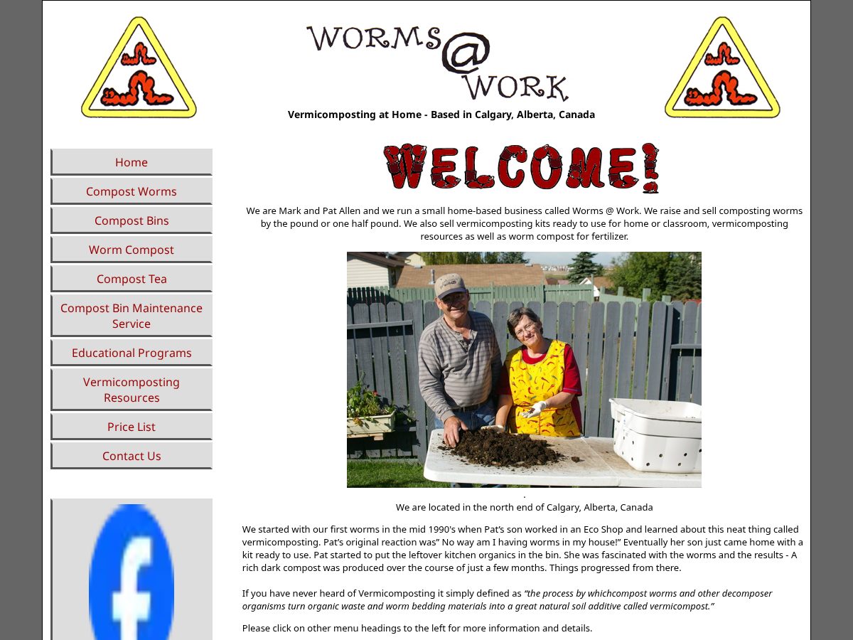 Landing-page snapshot of wormsatwork.com