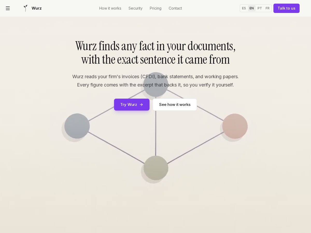 Landing-page snapshot of wurzapp.com