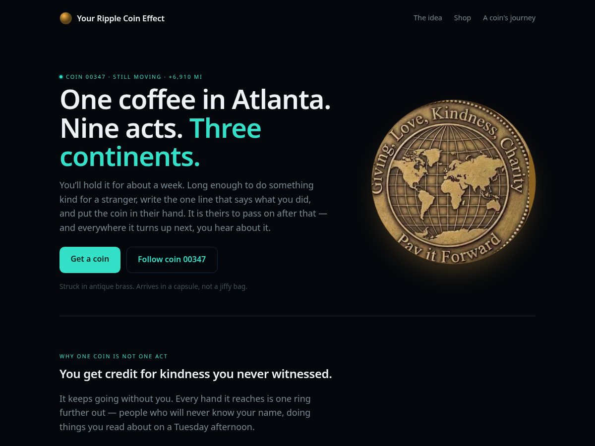 Landing-page snapshot of yourripplecoinseffect.com
