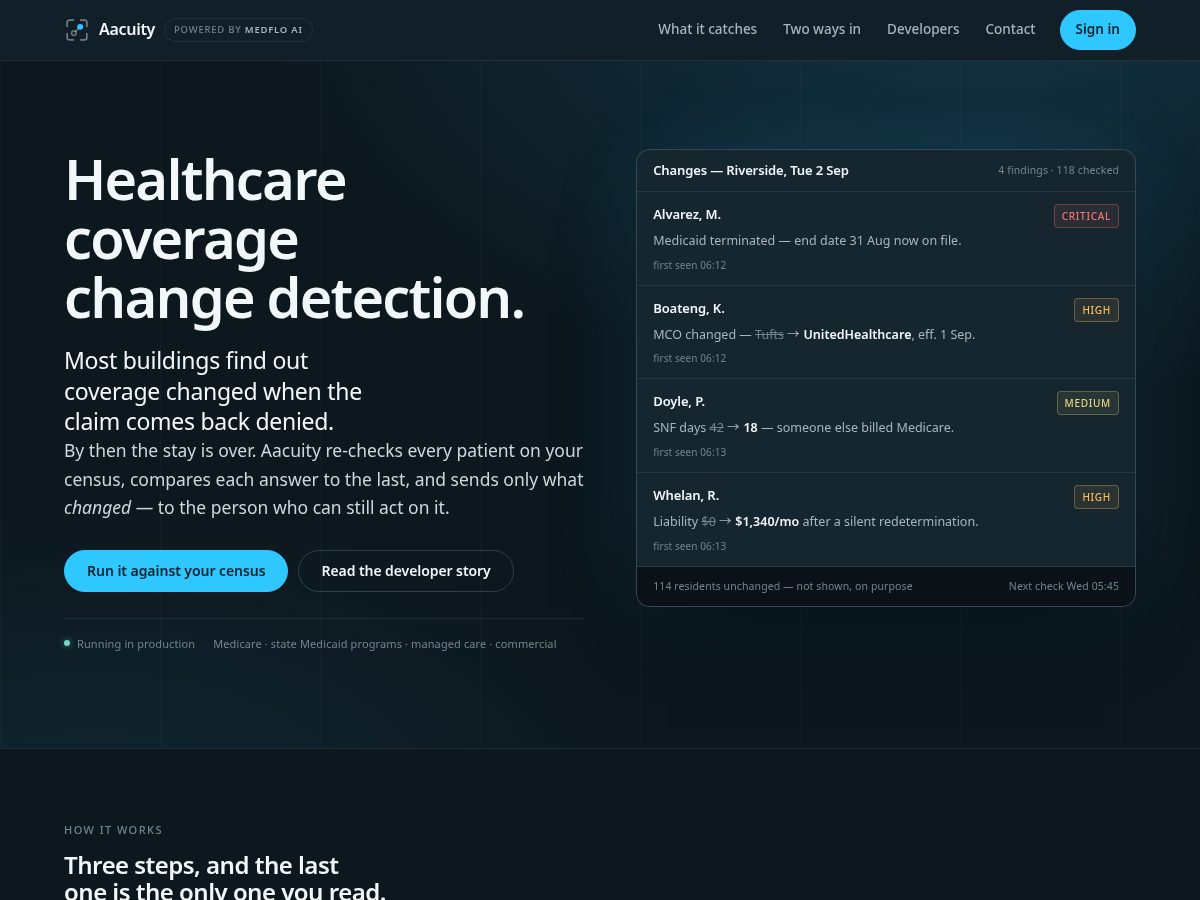 Landing-page snapshot of aacuity.com