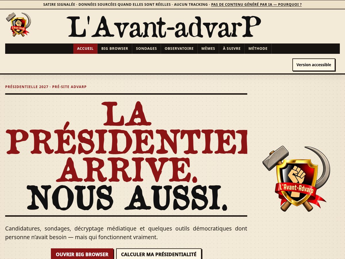 Landing-page snapshot of advarp.org