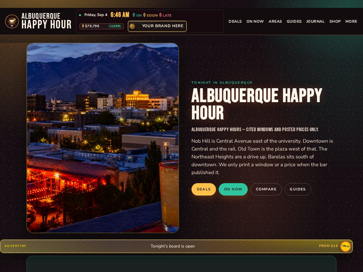 Landing-page snapshot of albuquerquehappy.com