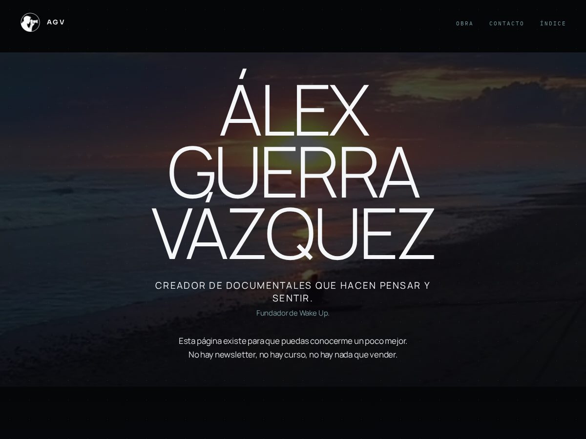 Landing-page snapshot of alexguerra.life