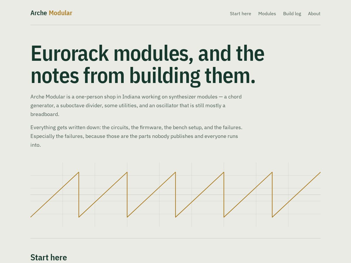Landing-page snapshot of archemodular.com