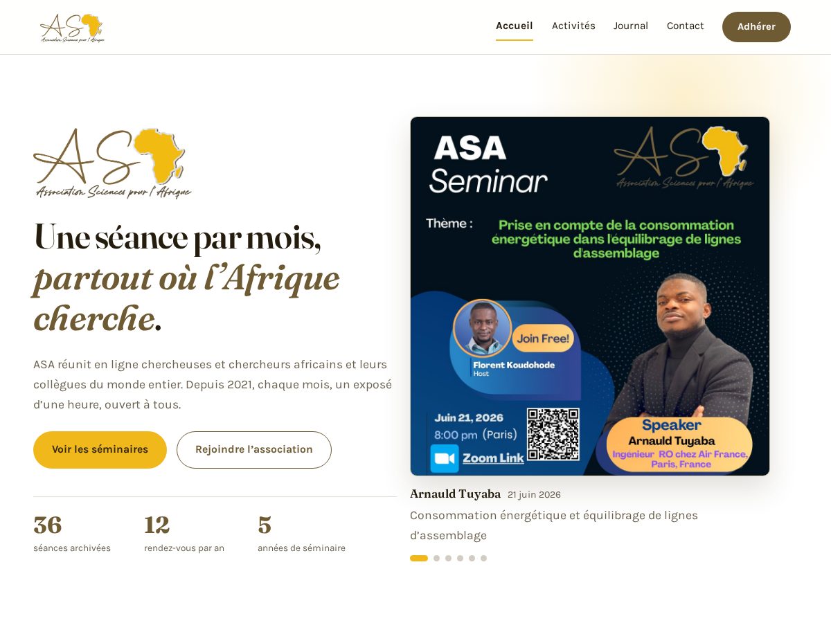 Landing-page snapshot of asafrique.org