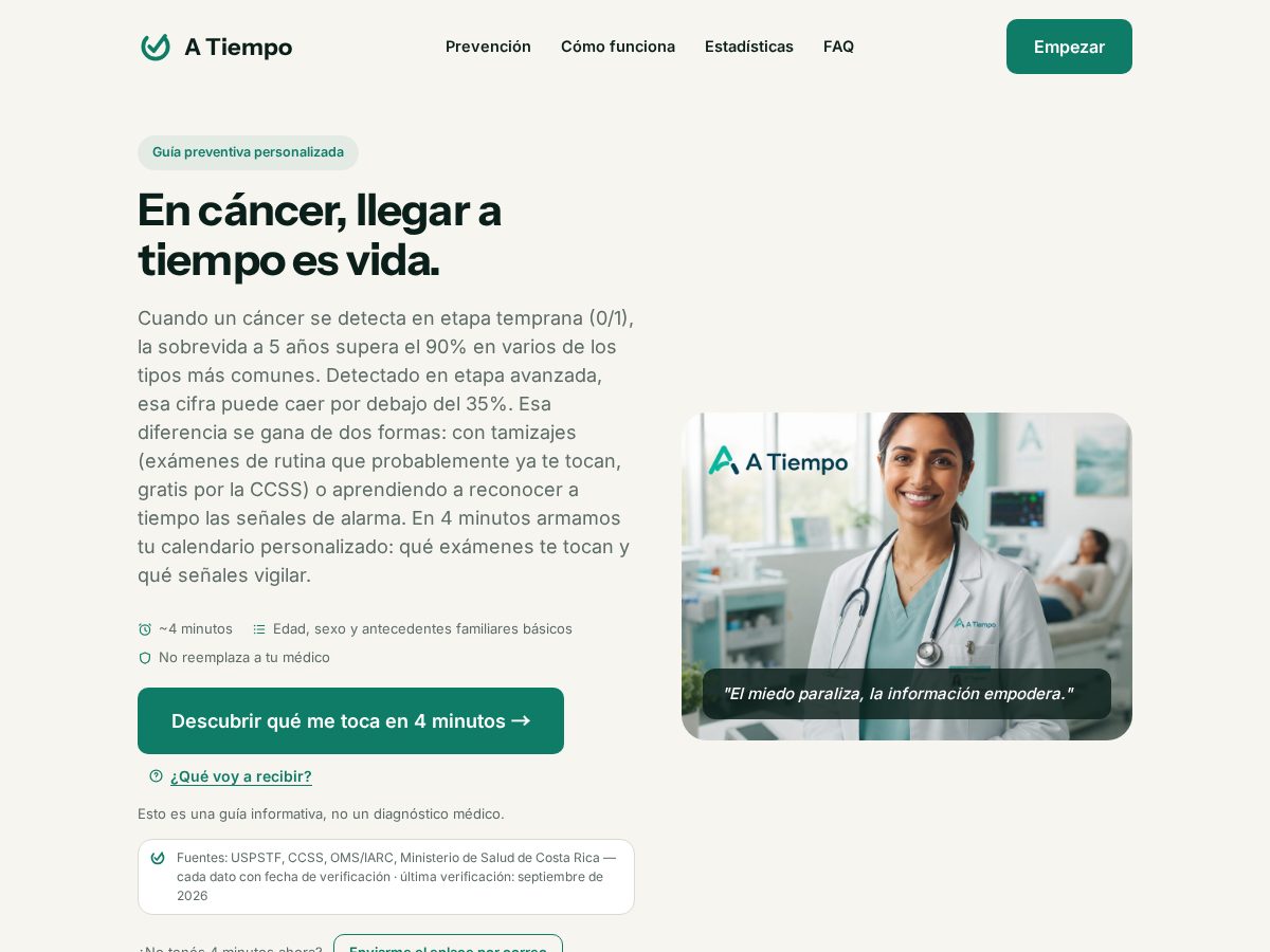 Landing-page snapshot of atiempocr.org