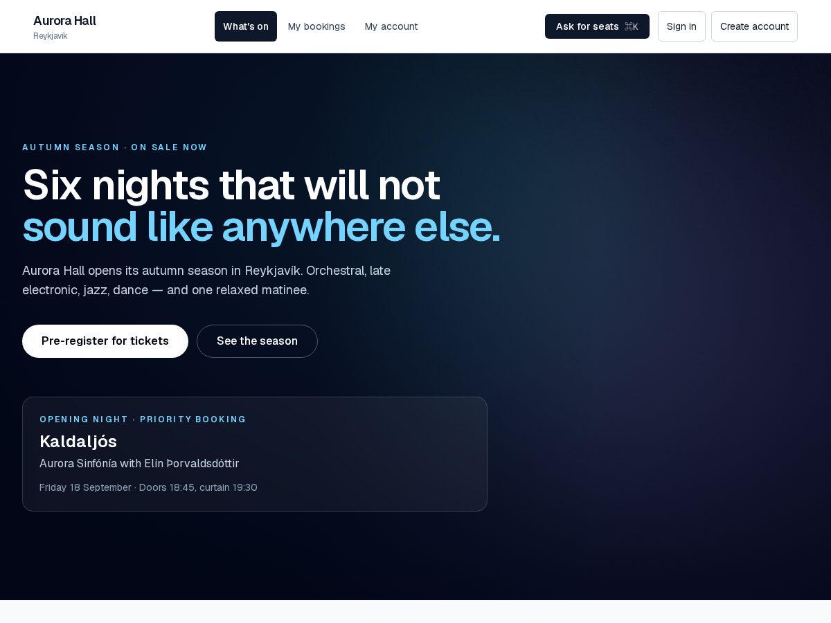Landing-page snapshot of aurorahall.app