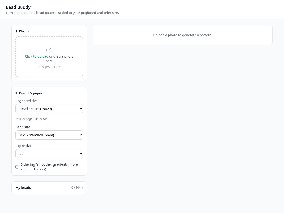 Landing-page snapshot of beadbuddy.app