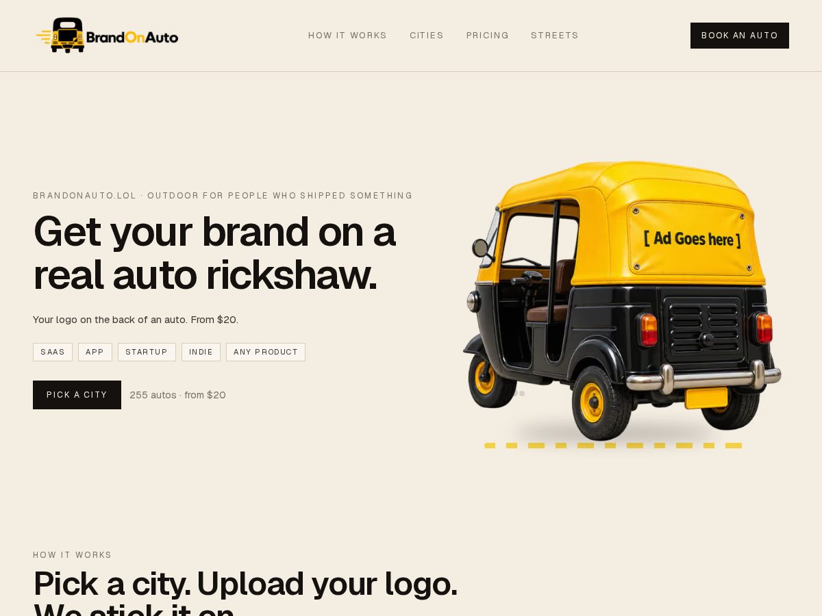 Landing-page snapshot of brandonauto.lol