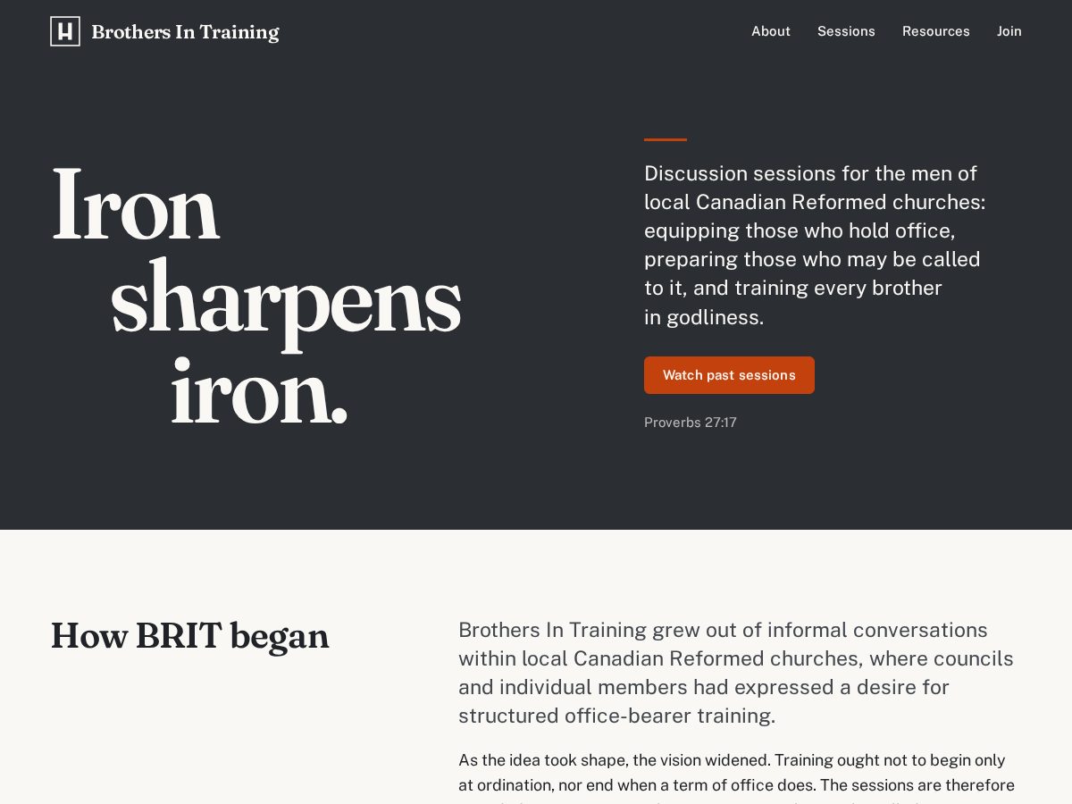 Landing-page snapshot of brothersintraining.com