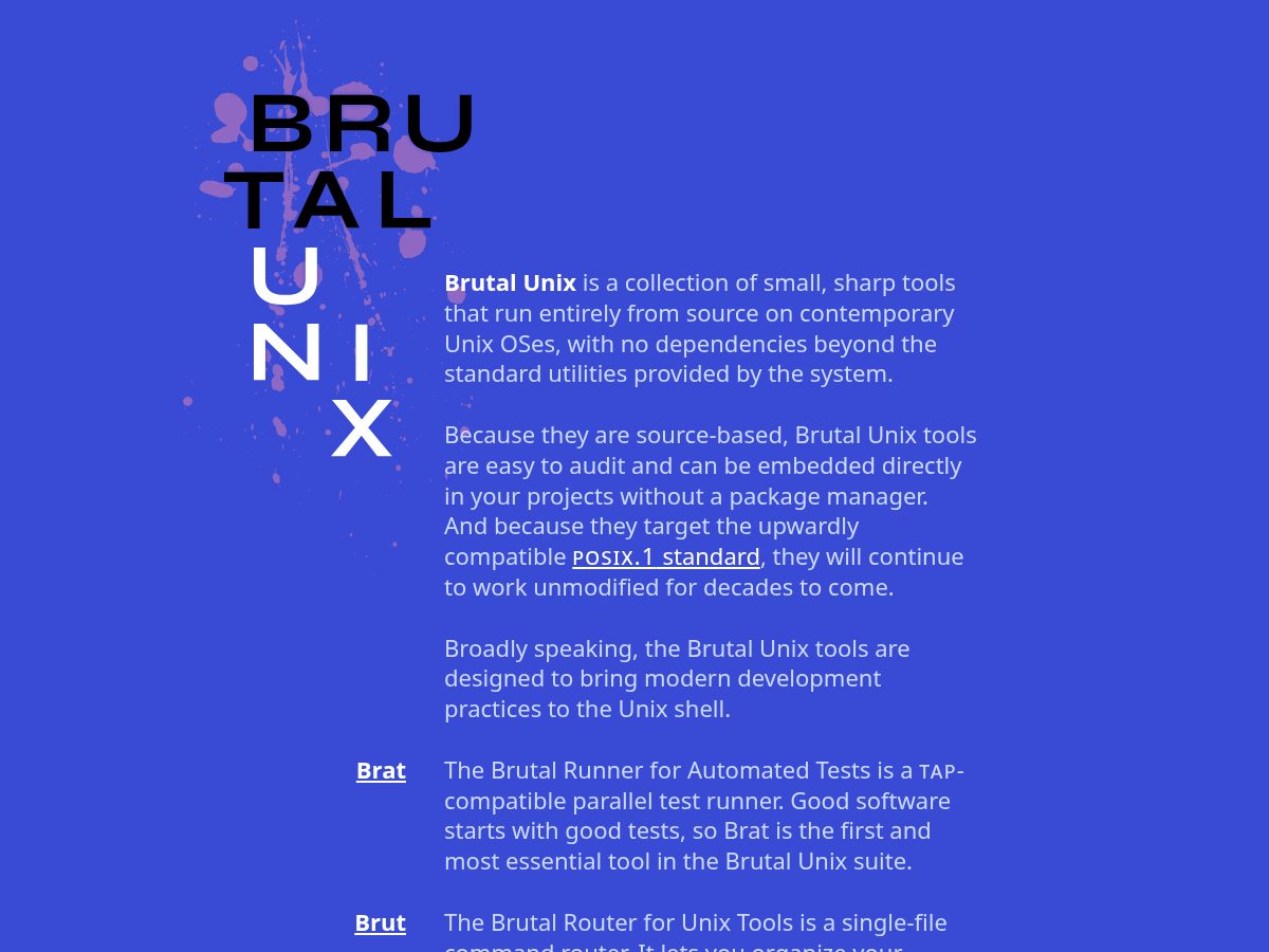 Landing-page snapshot of brutalunix.com